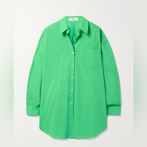 Frankie Shop Melody Oversized Cotton Shirt - Island Green